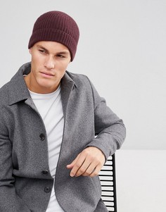 Бордовая кашемировая шапка-бини ASOS-Красный