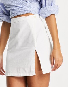 Белая юбка из мягкого денима (от комплекта) ASOS DESIGN-Белый