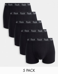 Набор из 5 боксеров с принтом FCUK от French Connection-Черный цвет