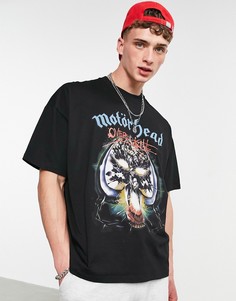 Черная oversized-футболка с принтом "Motorhead" ASOS DESIGN-Черный