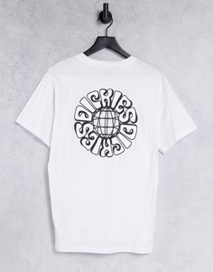 Белая футболка с принтом глобуса на спине Dickies-Белый