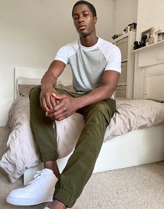 Облегающие брюки карго цвета хаки Topman-Зеленый цвет