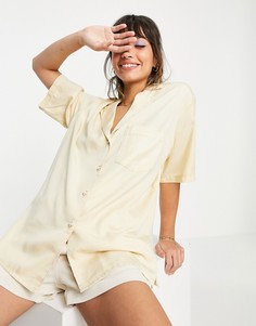 Кремовая рубашка в стиле oversized от комплекта ASOS DESIGN-Желтый