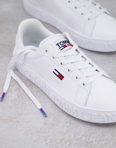 Белые кроссовки на плоской подошве с логотипом Tommy Jeans-Белый