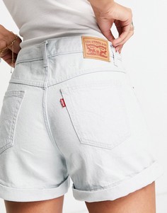 Голубые выбеленные шорты-трапеция в винтажном стиле Levis-Голубой Levis®