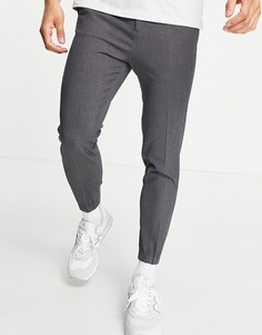Серые зауженные книзу джоггеры в строгом стиле ASOS DESIGN-Серый