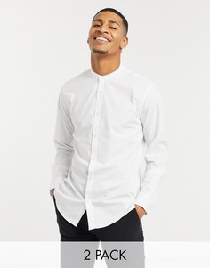 Набор из 2 приталенных классических рубашек с воротником-стойкой French Connection-Белый