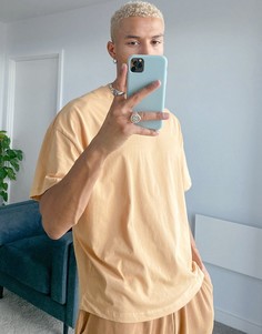 Бежевая oversized-футболка из органического хлопка ASOS DESIGN-Neutral