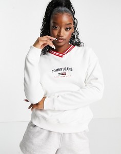 Белый свитшот с логотипом Tommy Jeans