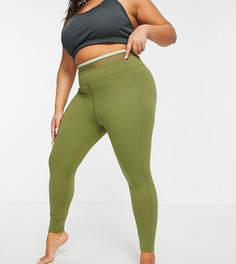 Леггинсы с завышенной талией с моделирующим эффектом ASOS 4505 Curve-Зеленый цвет