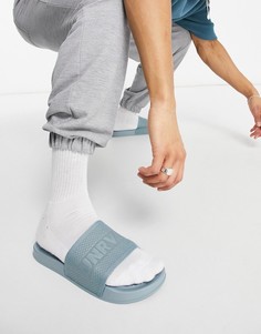 Голубые шлепанцы с трикотажными ремешками ASOS Unrvlled Supply-Голубой