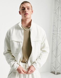 Белая строгая олимпийка в стиле oversized от комплекта ASOS DESIGN-Белый