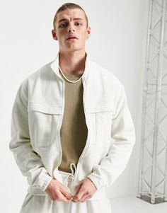 Белая строгая олимпийка в стиле oversized от комплекта ASOS DESIGN-Белый