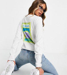 Белый лонгслив с зеленым принтом The North Face Faces – эксклюзивно для ASOS-Розовый цвет