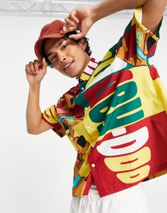 Свободная oversized-рубашка с блочным принтом Скуби-Ду в стиле 90-х ASOS DESIGN-Зеленый цвет
