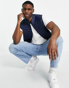 Темно-синий стеганый жилет на подкладке ASOS DESIGN