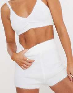 Белые пушистые шорты от комплекта Missguided-Белый