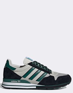 Серые кроссовки с зеленой отделкой adidas Originals ZX 500-Серый