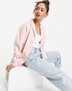 Нежно-розовая джинсовая рубашка в пижамном стиле от комплекта Waven-Розовый цвет