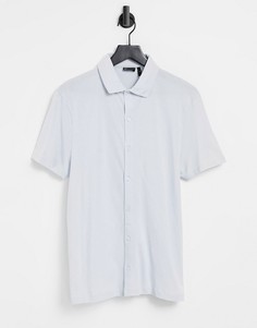 Светло-голубая трикотажная рубашка из органического хлопка ASOS DESIGN-Голубой