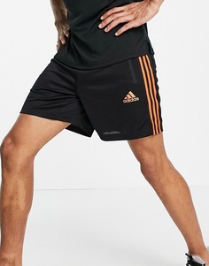 Черные шорты с 3 оранжевыми полосками adidas Training-Черный