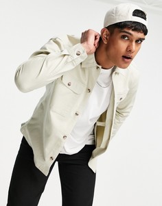 Бежевая рубашка навыпуск Only & Sons-Светло-бежевый