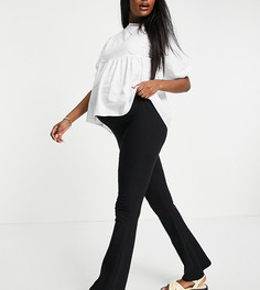 Черные расклешенные брюки в рубчик ASOS DESIGN Maternity-Черный