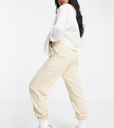 Oversized-джоггеры миндального цвета ASOS DESIGN Petite-Белый