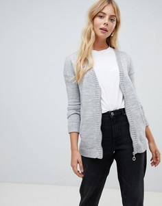 Кардиган с молнией Brave Soul-Серый