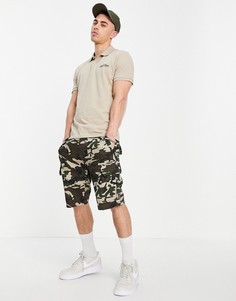 Бежевое поло с логотипом-надписью Jack & Jones-Светло-бежевый