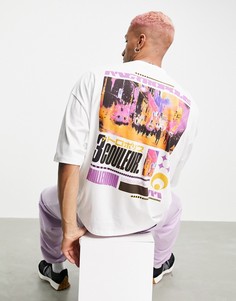 Белая футболка в стиле oversized с графическим принтом на спине из органических материалов ASOS DESIGN-Белый