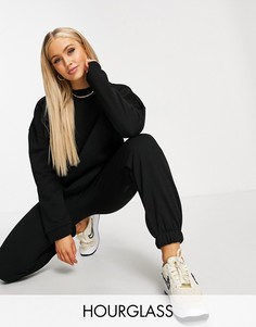 Черный спортивный костюм в стиле oversized из свитшота и джоггеров ASOS DESIGN Hourglass