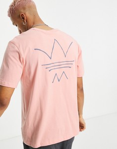 Коралловая футболка с абстрактным принтом adidas Originals RYV-Розовый
