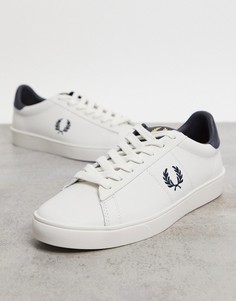 Белые кожаные кроссовки с отделкой темно-синего цвета Fred Perry Spencer-Белый