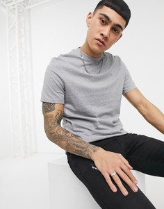 Серая футболка из органического хлопка с круглым вырезом ASOS DESIGN-Серый