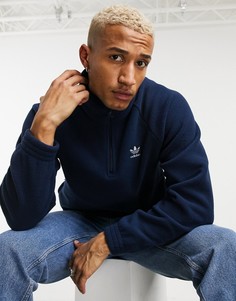 Темно-синий флисовый свитшот на молнии 1/4 adidas Originals