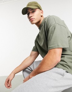 Футболка в стиле oversized цвета выбеленного хаки из органического материала ASOS DESIGN-Зеленый