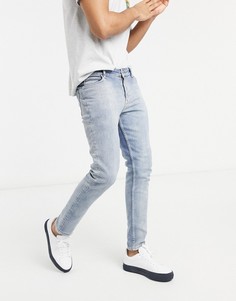 Голубые выбеленные зауженные джинсы в винтажном стиле ASOS DESIGN-Голубой
