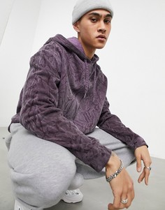 Oversized-худи фиолетового цвета с мятым эффектом ASOS DESIGN-Фиолетовый цвет