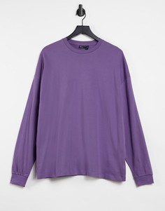Фиолетовый лонгслив из органического хлопка в стиле "oversized" ASOS DESIGN-Фиолетовый цвет