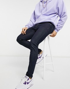 Зауженные джинсы из необработанного денима и органического хлопка Topman-Голубой