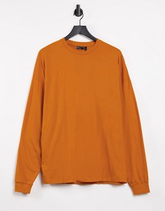Оранжевый лонгслив из органического хлопка в стиле "oversized" ASOS DESIGN-Оранжевый цвет