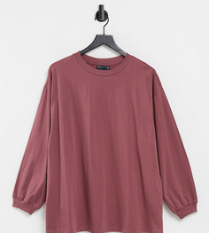Бордовый oversize-лонгслив с манжетами ASOS DESIGN Maternity-Красный