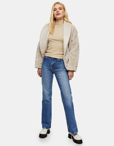 Расклешенные джинсы сине-голубого цвета в стиле 90-х Topshop-Голубой