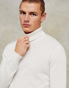 Белая трикотажная водолазка из органического хлопка Topman-Белый