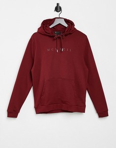 Худи с принтом римских цифр на груди ASOS DESIGN-Красный