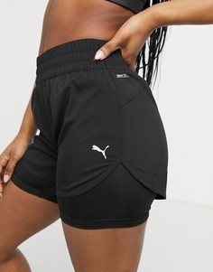 Черные шорты «2 в 1» длиной три дюйма PUMA Running Favourite-Черный цвет