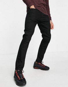 Черные зауженные джинсы из эластичного органического хлопка Topman-Черный цвет