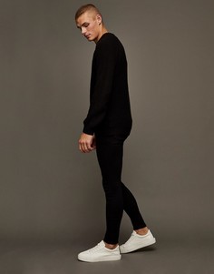 Черные зауженные джинсы с напылением из органического хлопка Topman-Черный