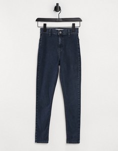 Темно-синие зауженные джинсы Topshop Joni-Голубой